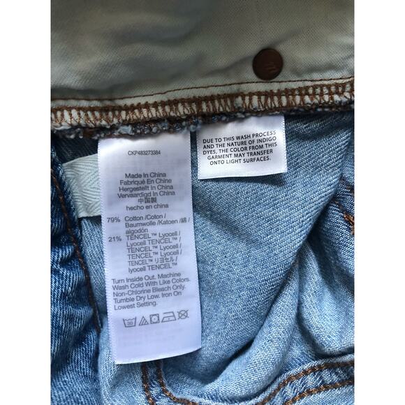 New Madewell Petite Baggy Straight Jeans in Seebald Wash Raw Hem Blue Size 33P - Picture 12 of 16